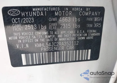 2024 Hyundai Sonata N Line из США, поврежденный, VIN KMHL54JC2RA352112